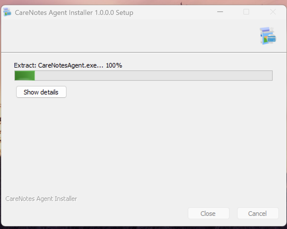 CareNotes Agent Installer extracting files